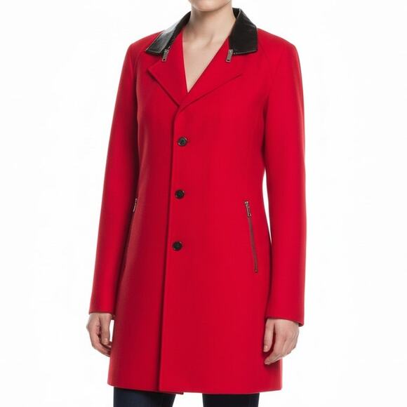 Michael Kors Jackets & Blazers - Michael Kors Red Peacoat Made in Italy, XS /US2